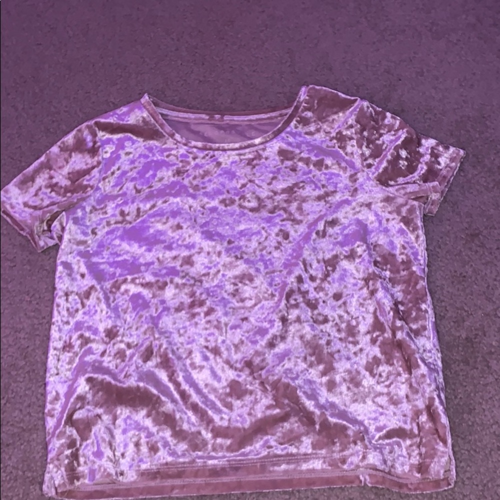 Pink velvet tee from Abercrombie